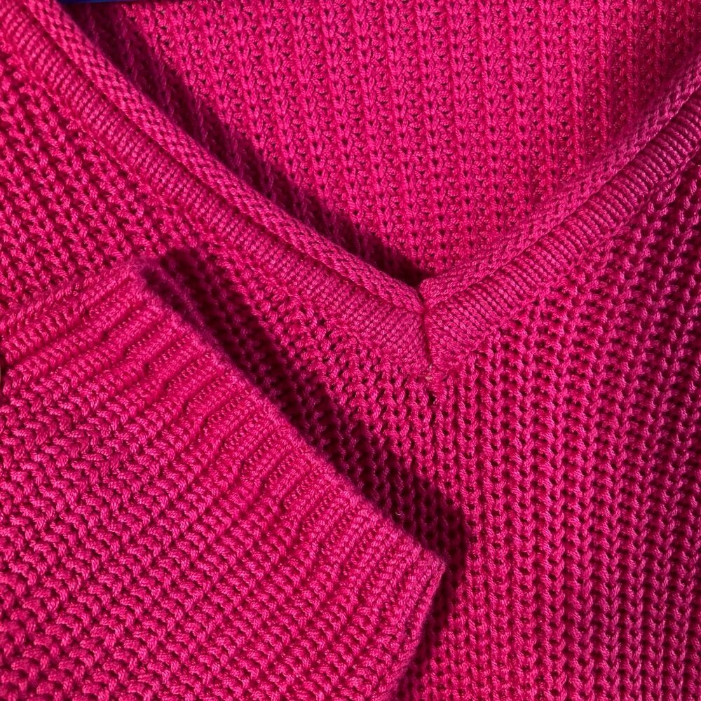 Womens Chicos Silk Cotton V Neck Sweater Pink L‎ - Picture 3 of 7
